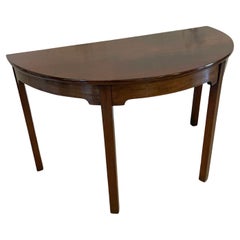Antigua Mesa Consola Demi-Lune de Caoba de Calidad Jorge III