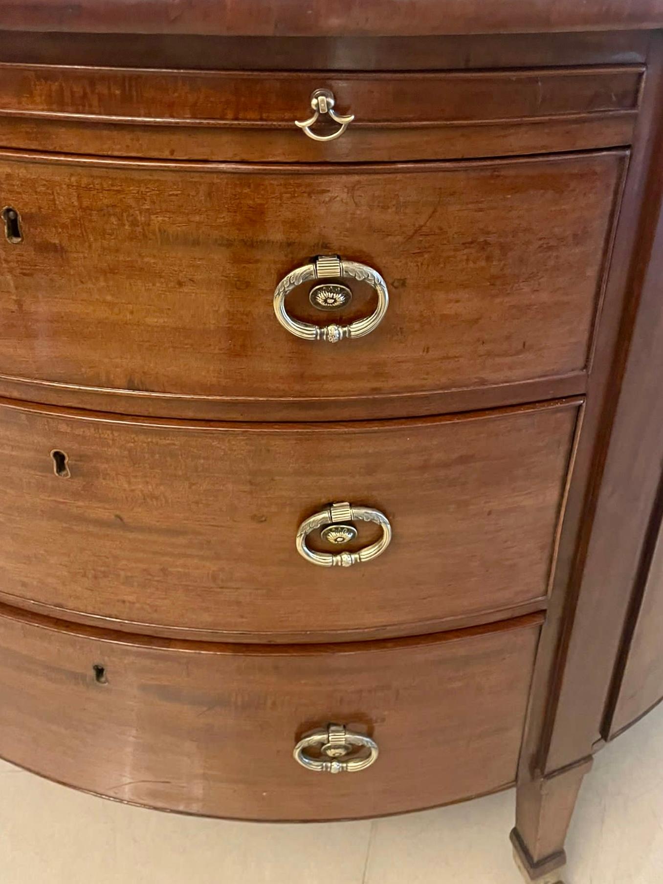 Antique George III Quality Mahogany Demi Lune Shaped Commode/Chest of Drawers 3