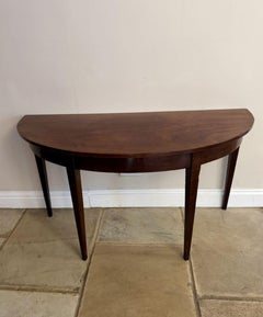 Antique George III quality mahogany demi lune shaped console table