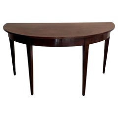 Antique George III quality mahogany demi lune shaped console table