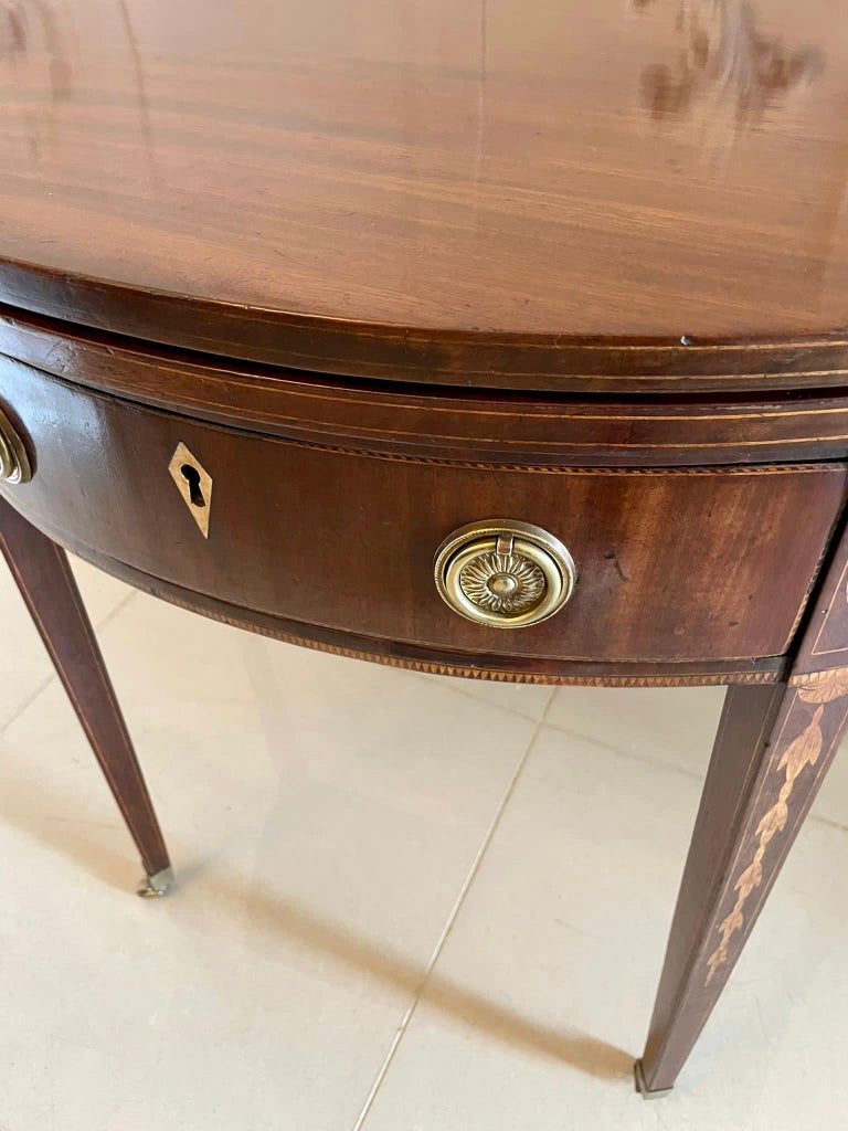 Tea Console Antique George III Quality Mahogany Demi Lune Shaped Tea / Console ...