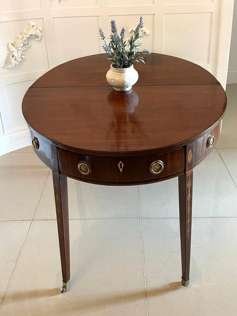Tea Console Antique George III Quality Mahogany Demi Lune Shaped Tea / Console ...