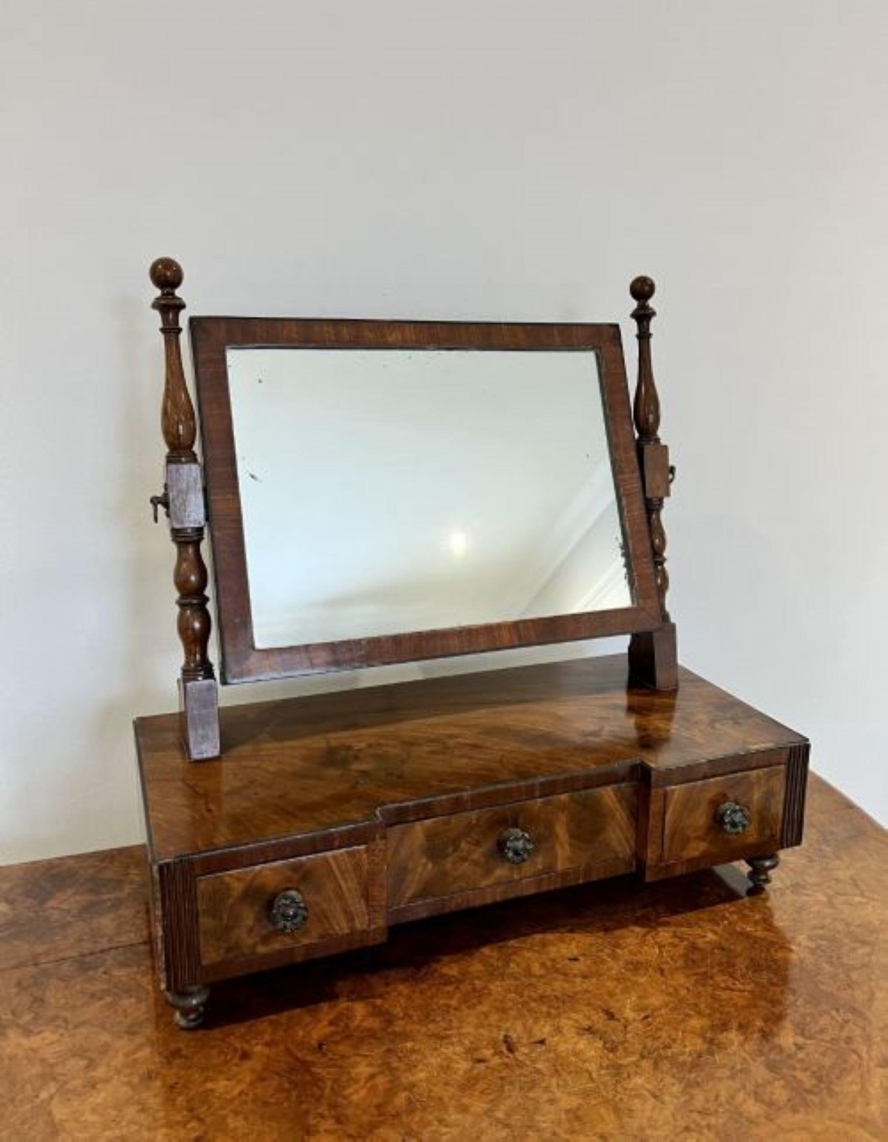 19th Century Antique George III quality mahogany dressing mirror  For Sale