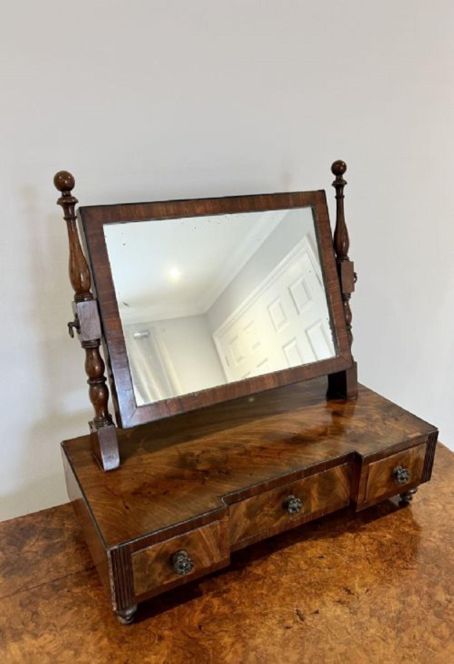 Antique George III quality mahogany dressing mirror  For Sale 1