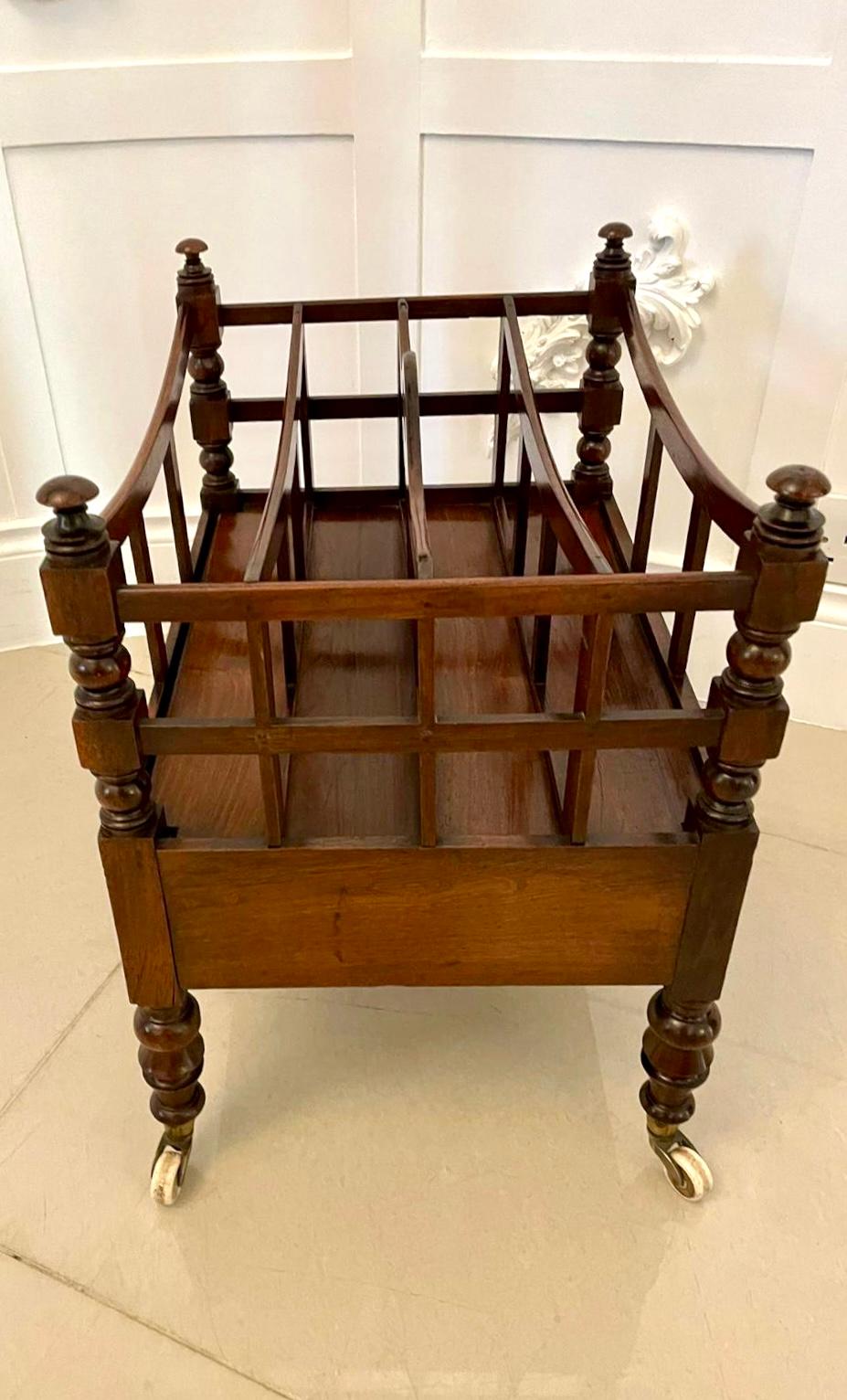 English Antique George III Quality Mahogany Freestanding Canterbury For Sale