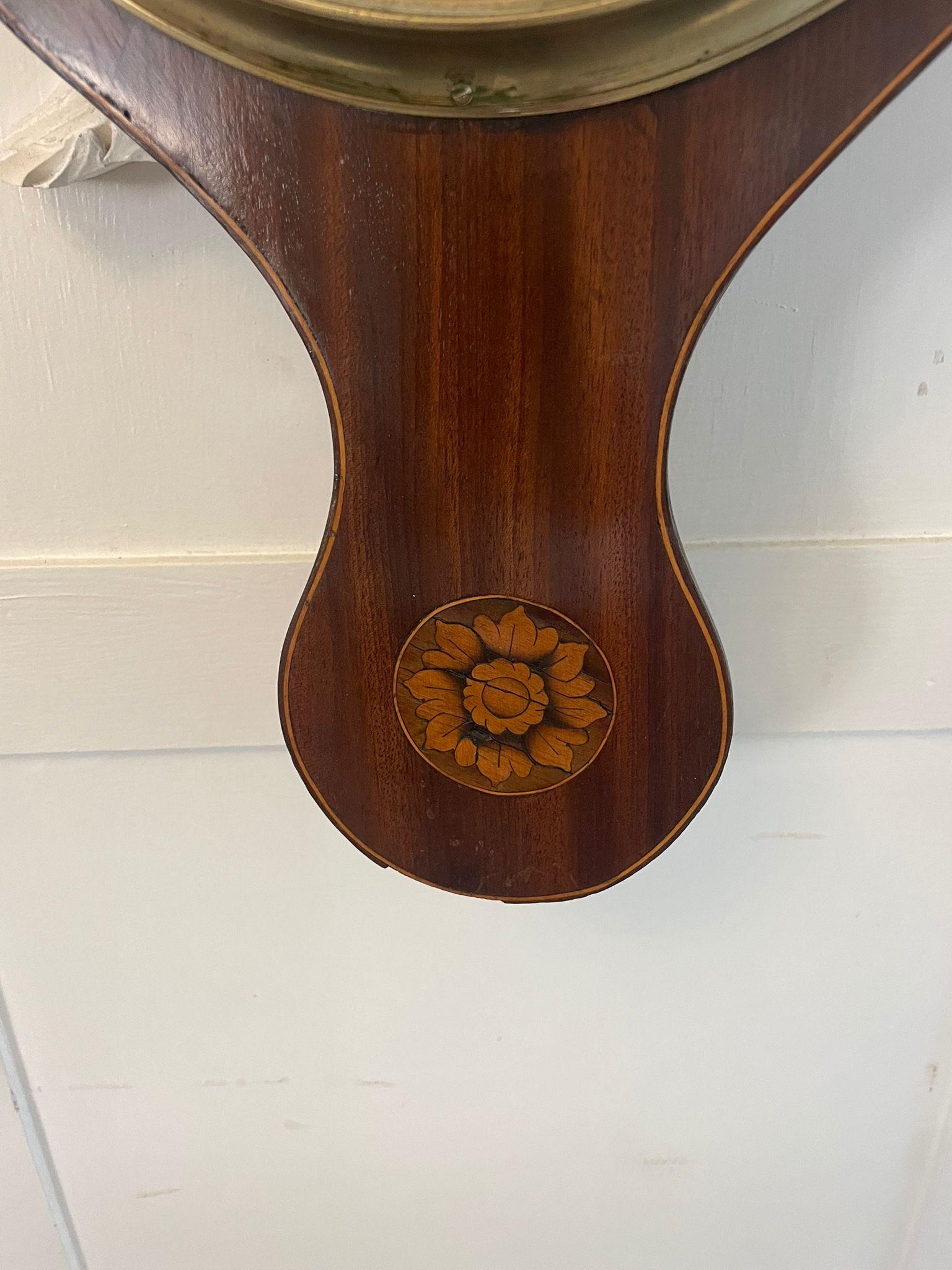 Baromètre Banjo de qualité George III en acajou incrusté en vente 1