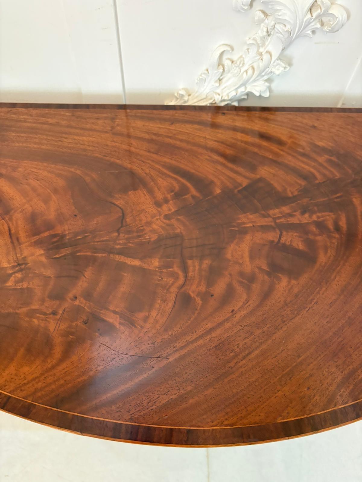 Antique George III Quality Mahogany Inlaid Demi Lune Shaped Card/Console Table For Sale 4