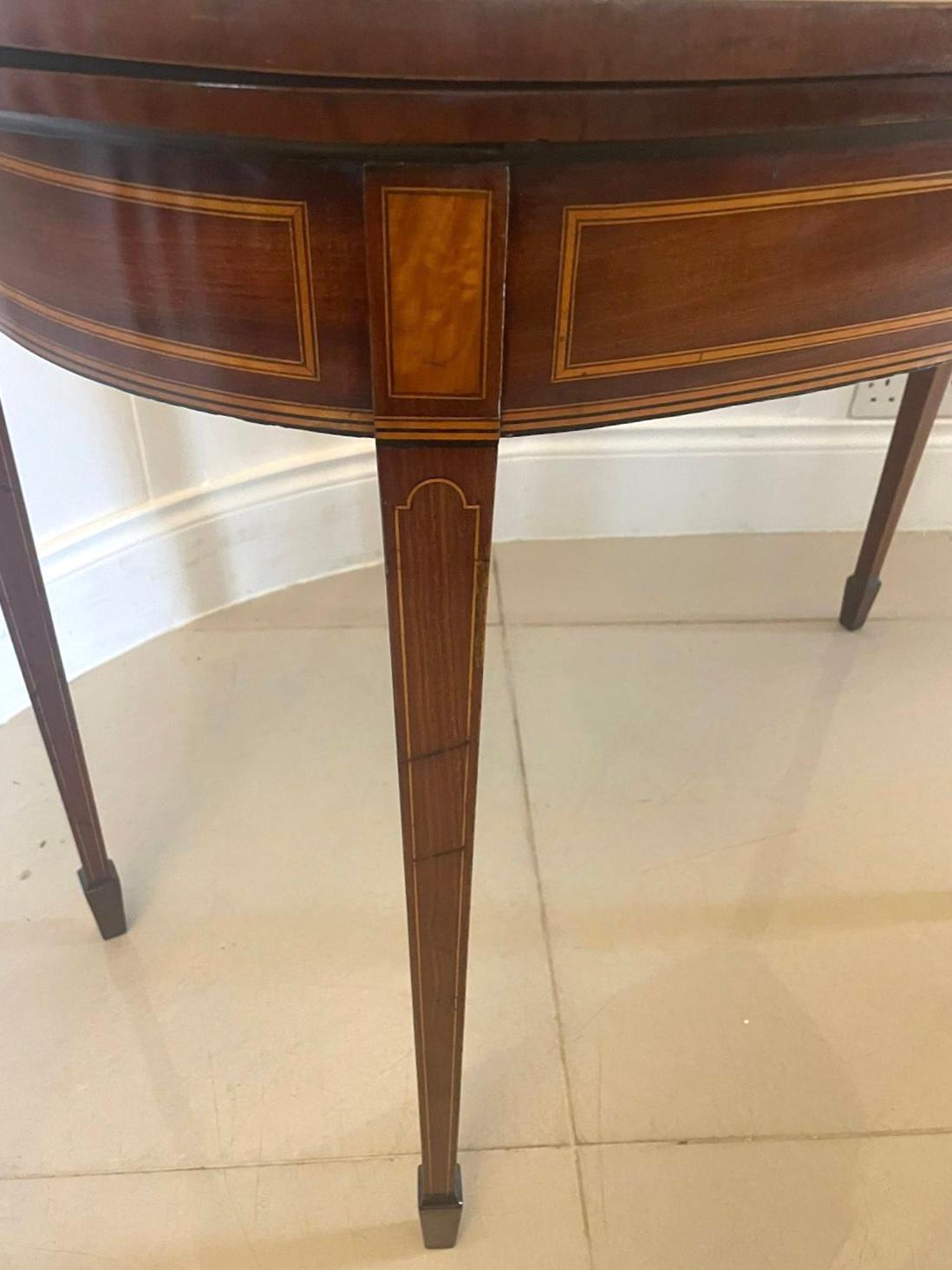 Antique George III Quality Mahogany Inlaid Satinwood Card/Side Table 5
