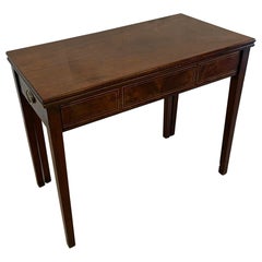 Antique George III Quality Mahogany Inlaid Tea Table