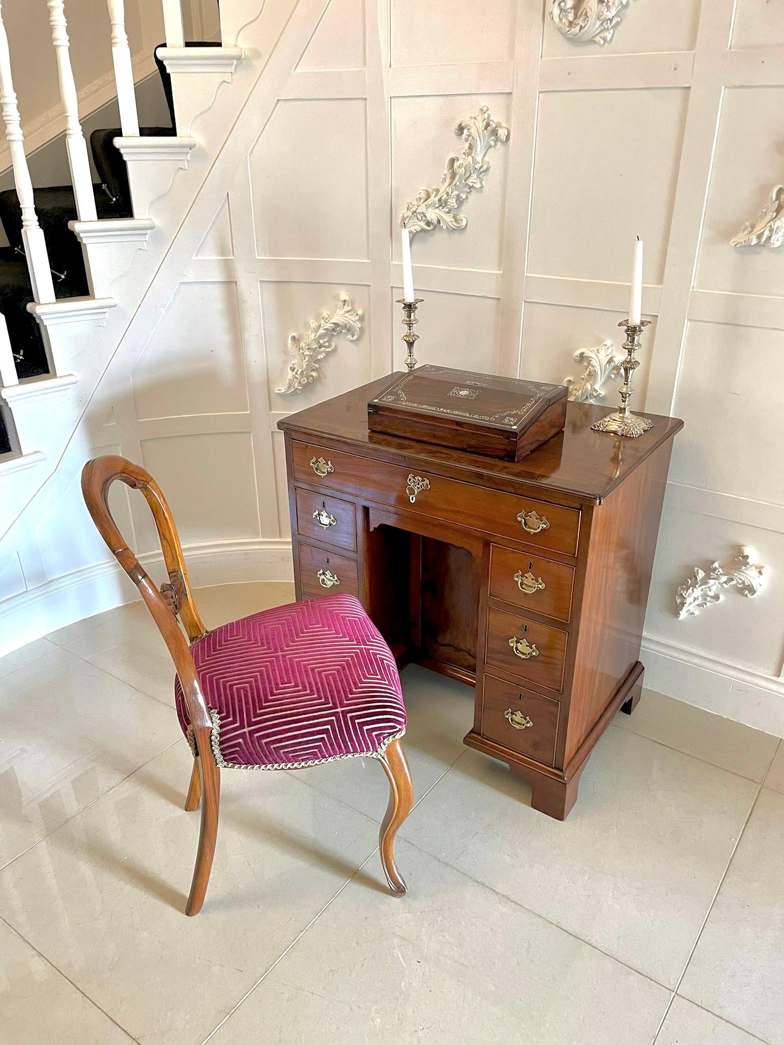 18th Century and Earlier Antique George III Quality Mahogany Knee Hole Desk For Sale