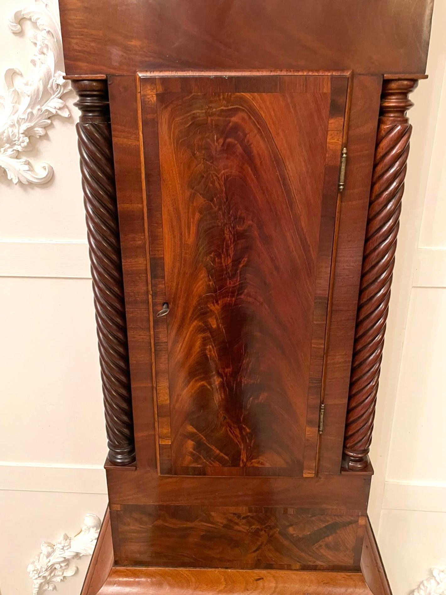 Antique George III Quality Mahogany Longcase Clock by Dan Williams, Crickhowell For Sale 7