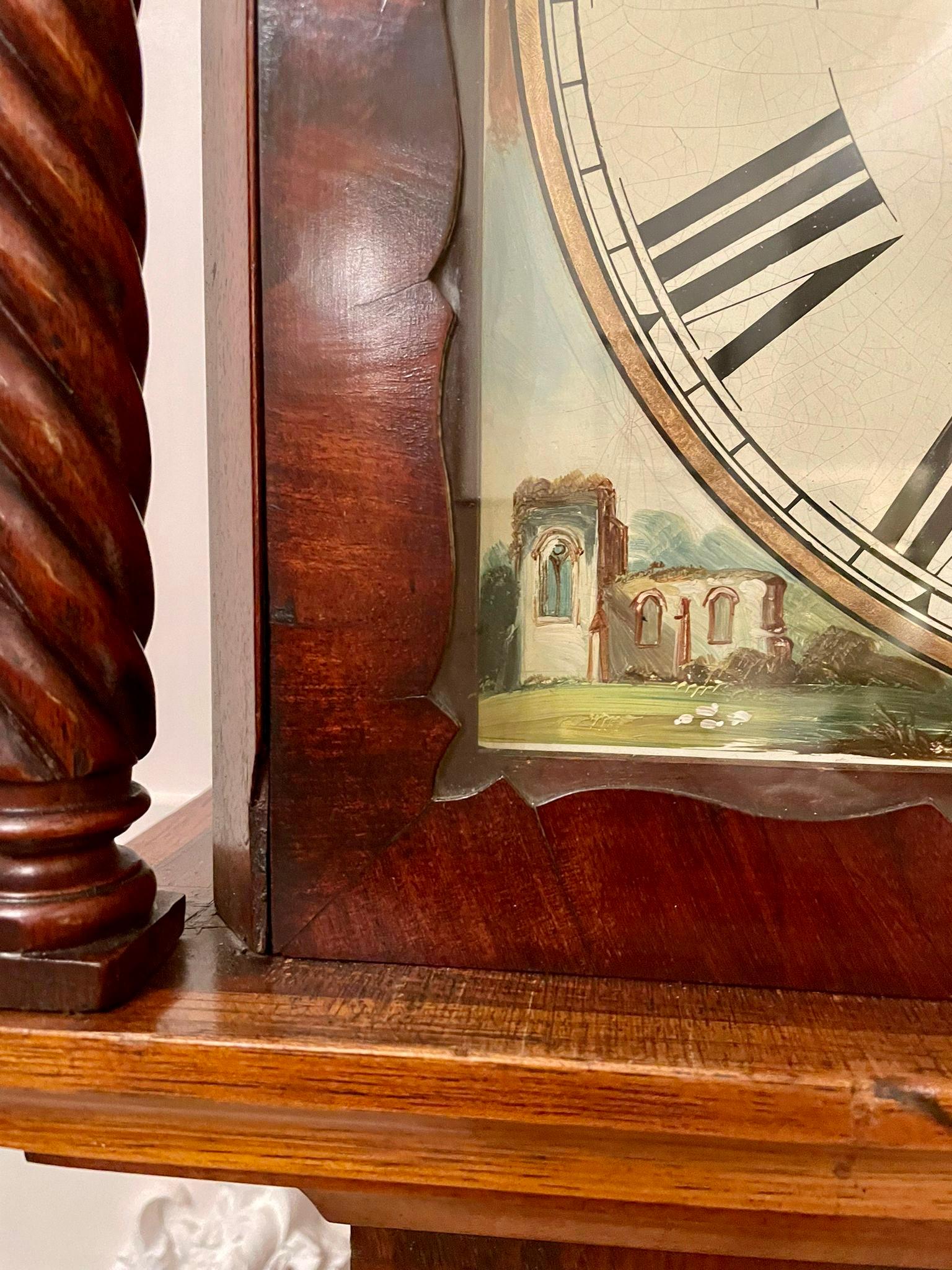 European Antique George III Quality Mahogany Longcase Clock by Dan Williams, Crickhowell For Sale