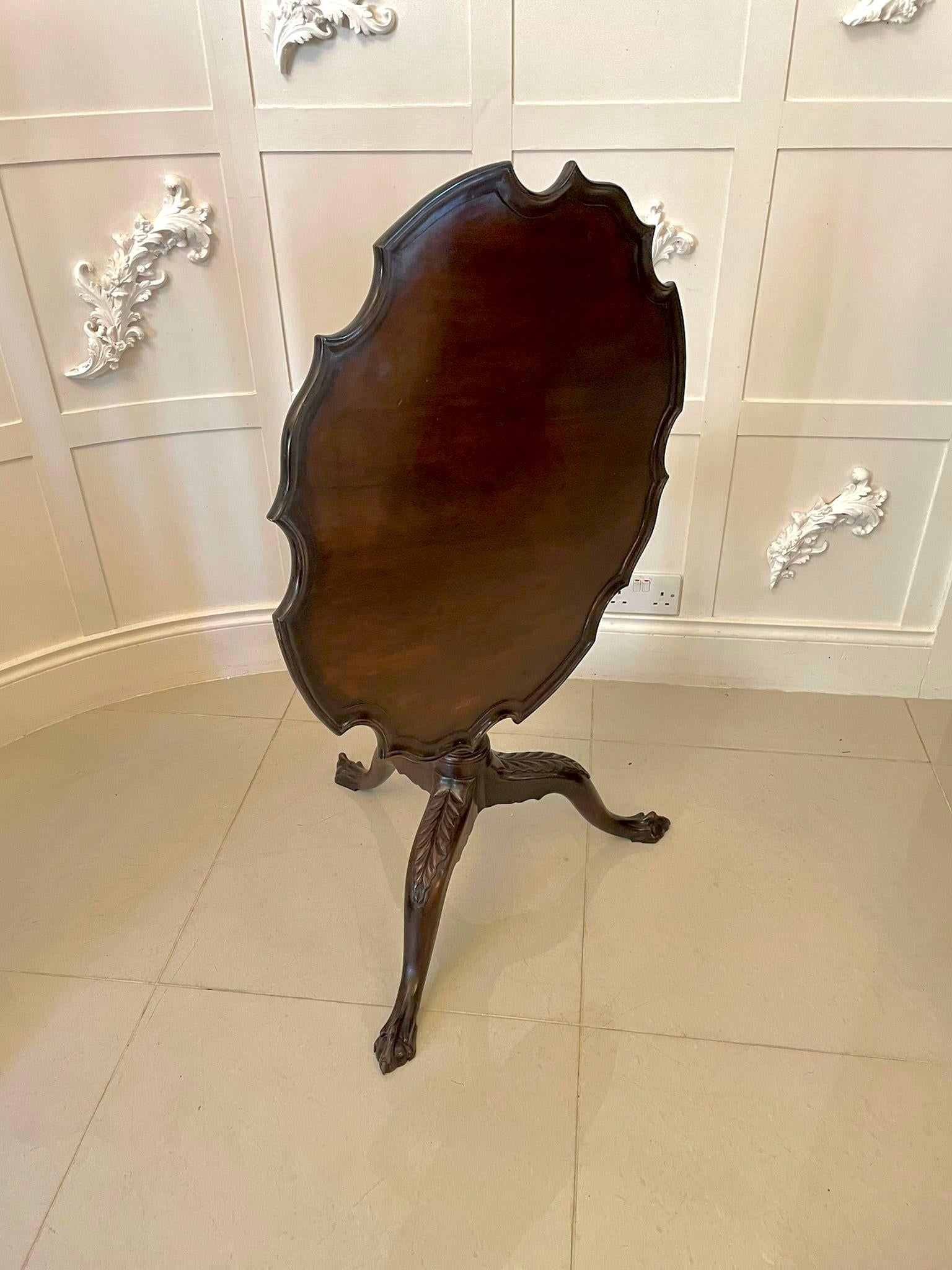 Other Antique George III Quality Mahogany Pie Crust Edge Centre Table  For Sale