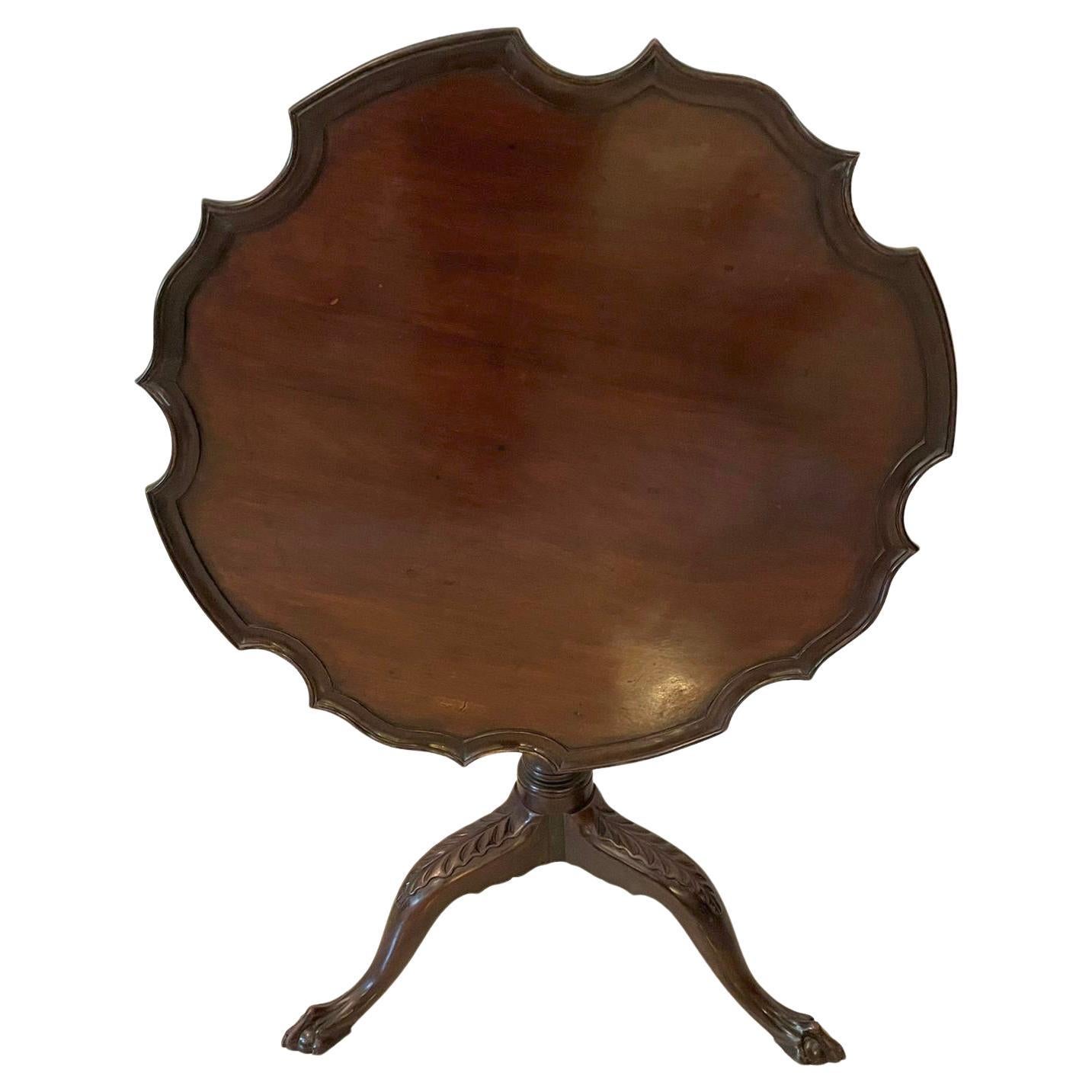 Antique George III Quality Mahogany Pie Crust Edge Centre Table  For Sale