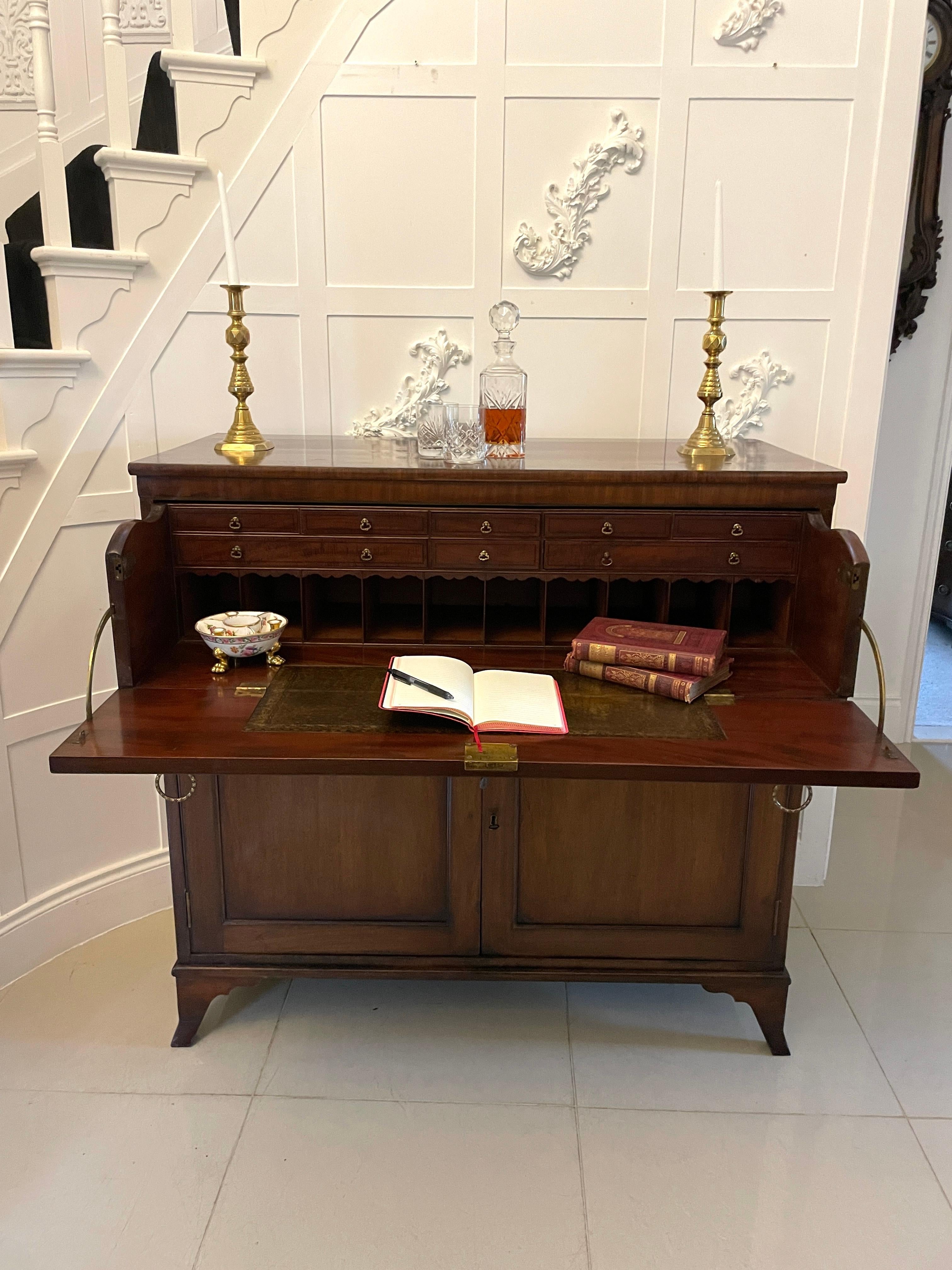 XIX secolo Antica scrivania secretaire in mogano di qualità Giorgio III in vendita