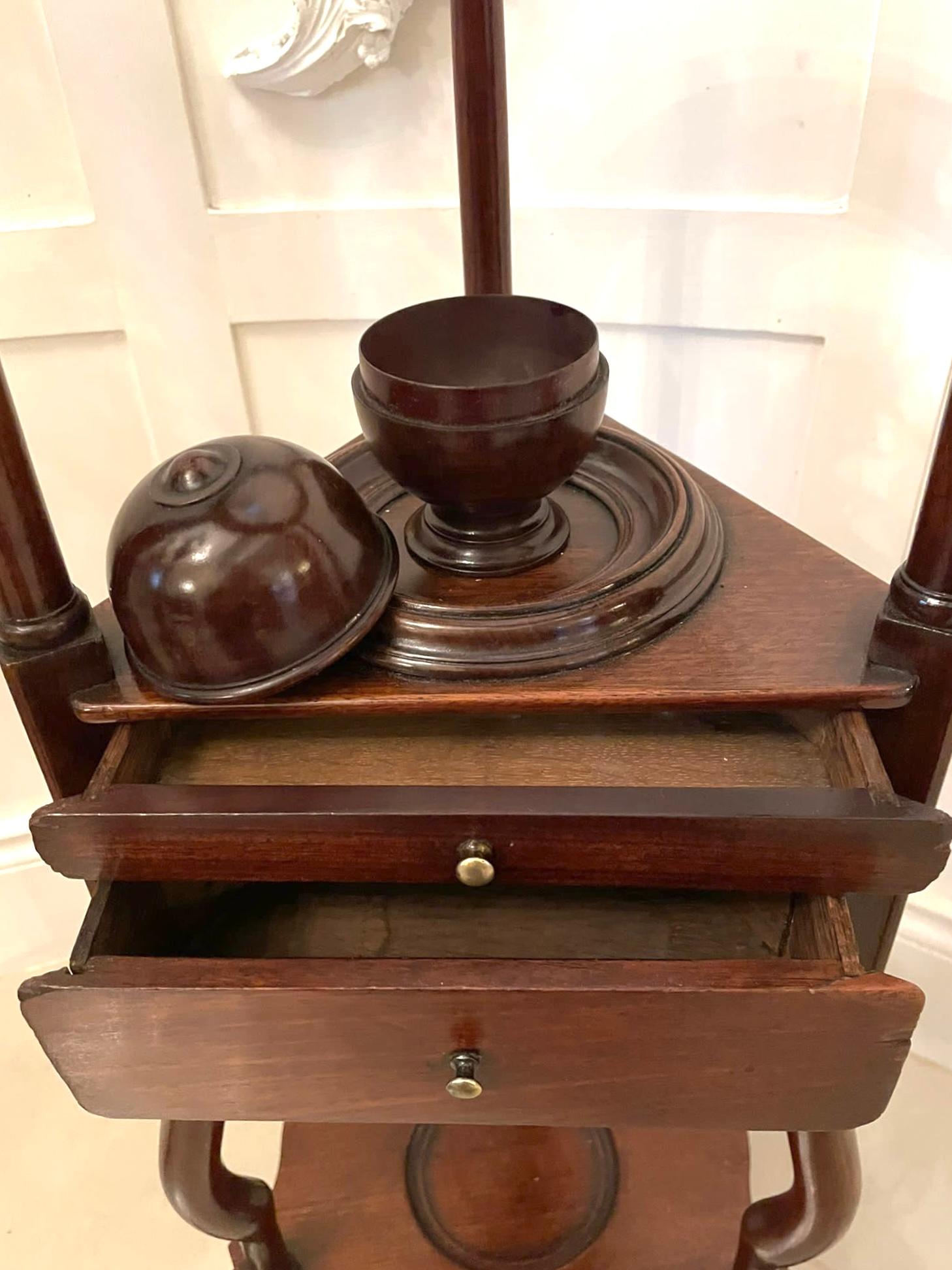  Antique George III Quality Mahogany Shaving Stand For Sale 5
