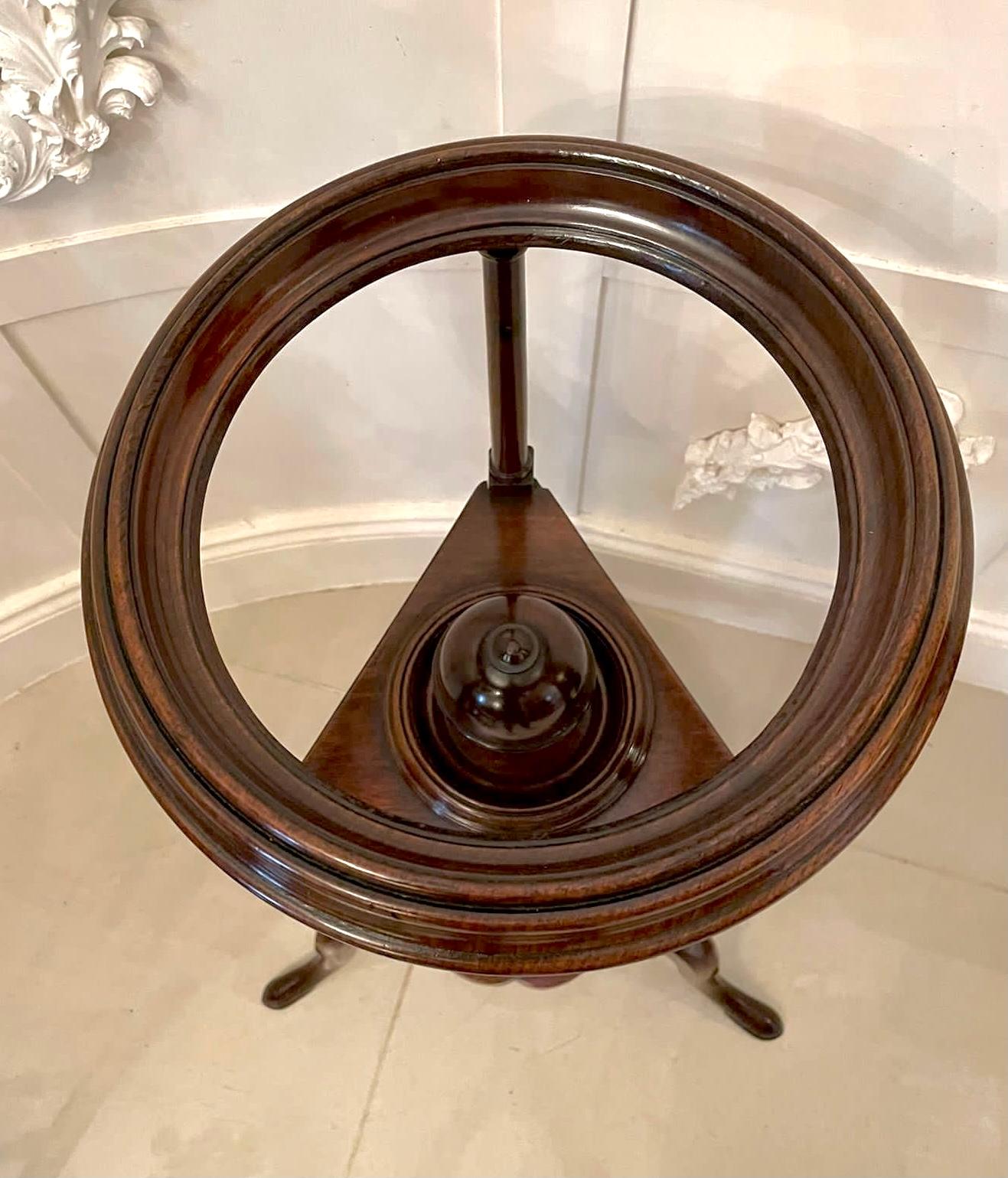 European  Antique George III Quality Mahogany Shaving Stand For Sale