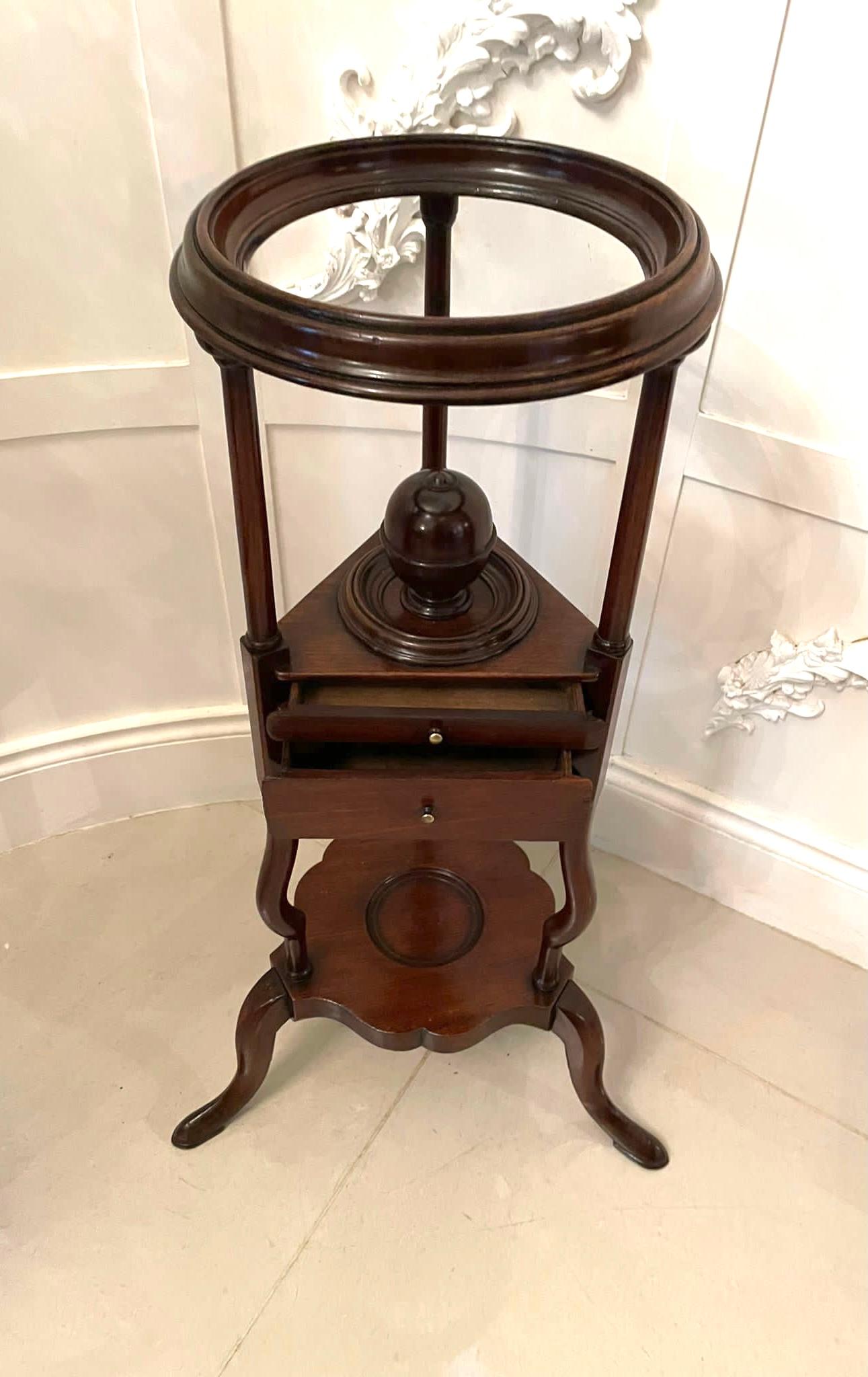 19th Century  Antique George III Quality Mahogany Shaving Stand For Sale