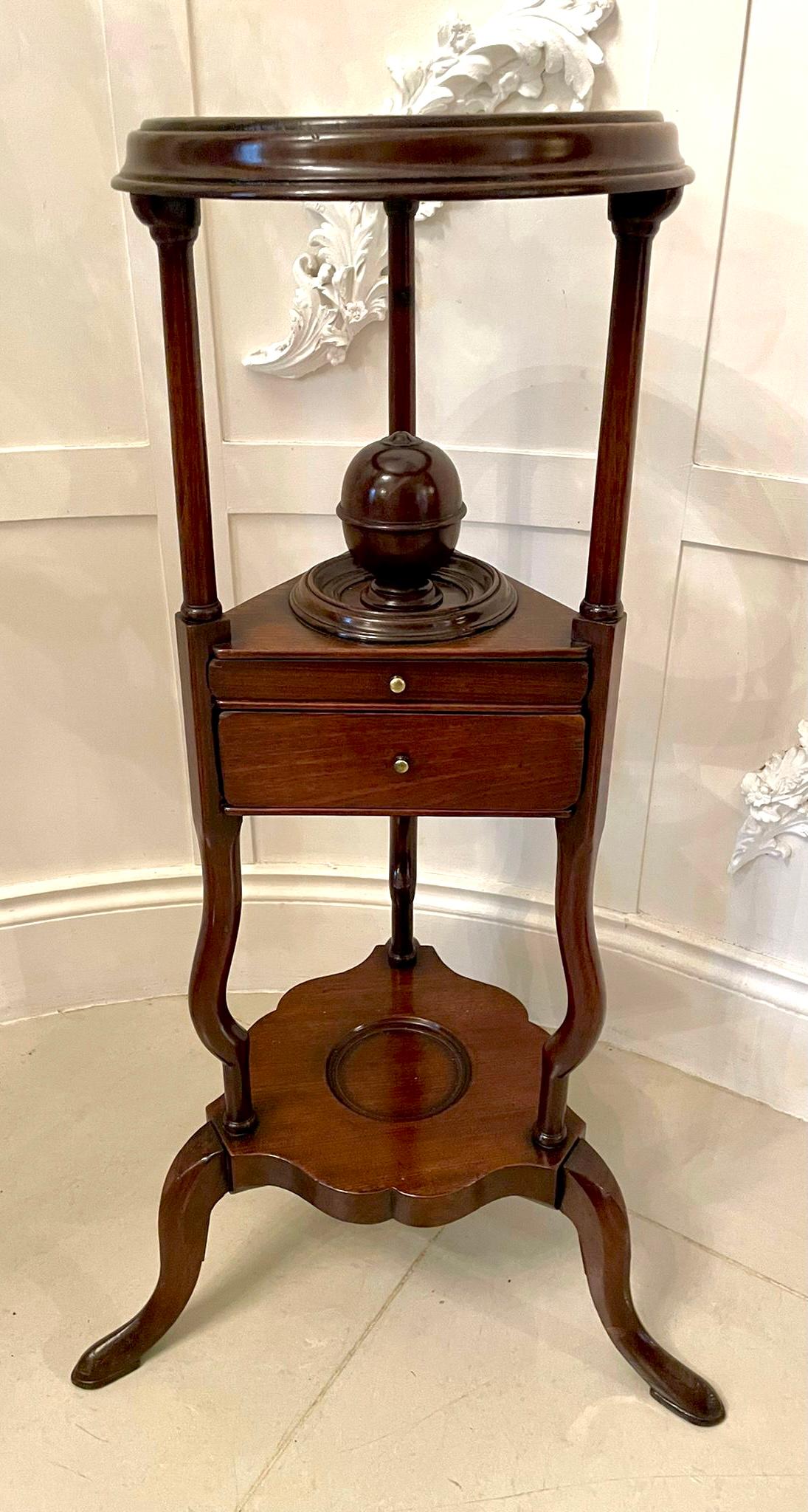 Other Antique George III Quality Mahogany Shaving Stand For Sale
