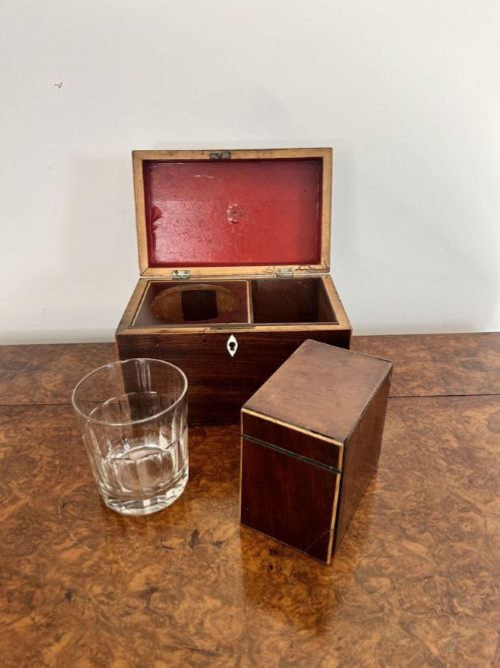 Antique George III quality mahogany tea caddy  In Good Condition For Sale In Ipswich, GB