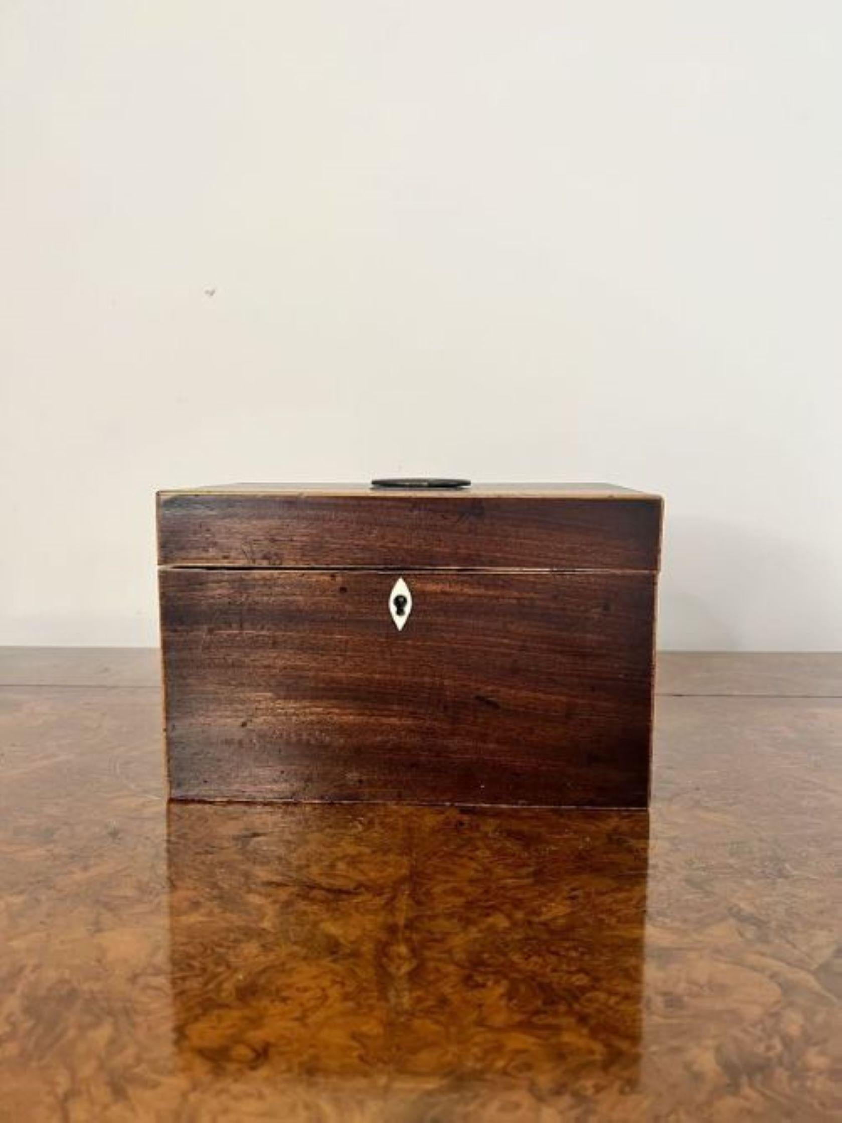 19th Century Antique George III quality mahogany tea caddy  For Sale