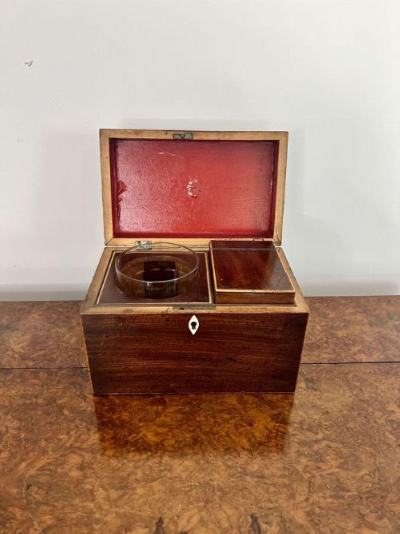Antique George III quality mahogany tea caddy  For Sale 1