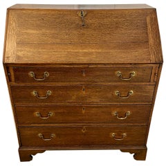 Antique George III Quality Oak Bureau