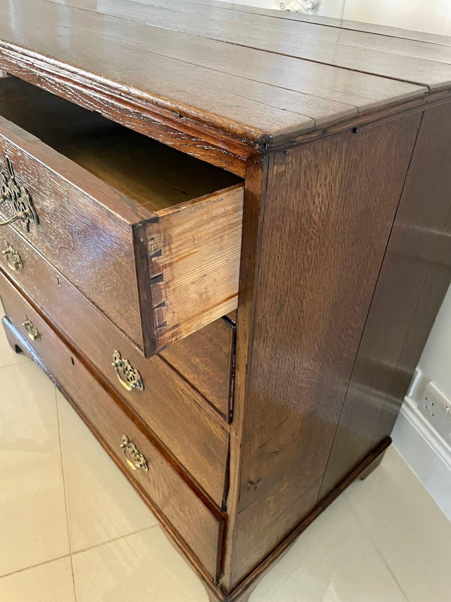 Early 19th Century Antique George III Quality Oak Chest of Drawers For Sale
