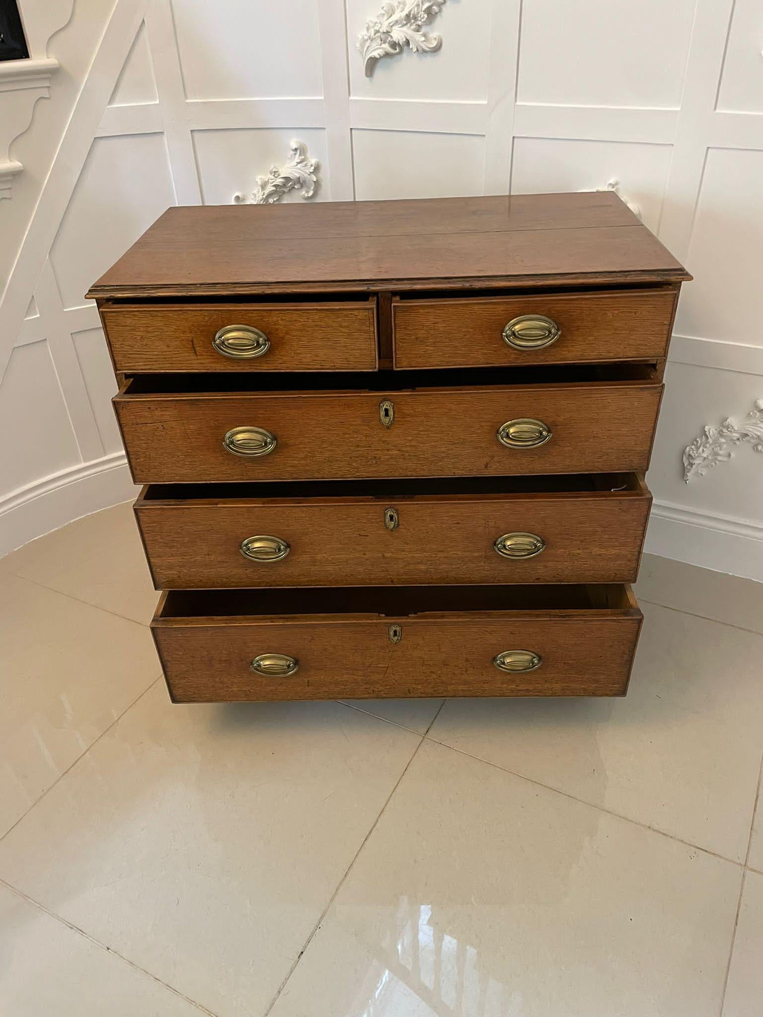 Early 19th Century Antique George III Quality Oak Chest of Drawers For Sale