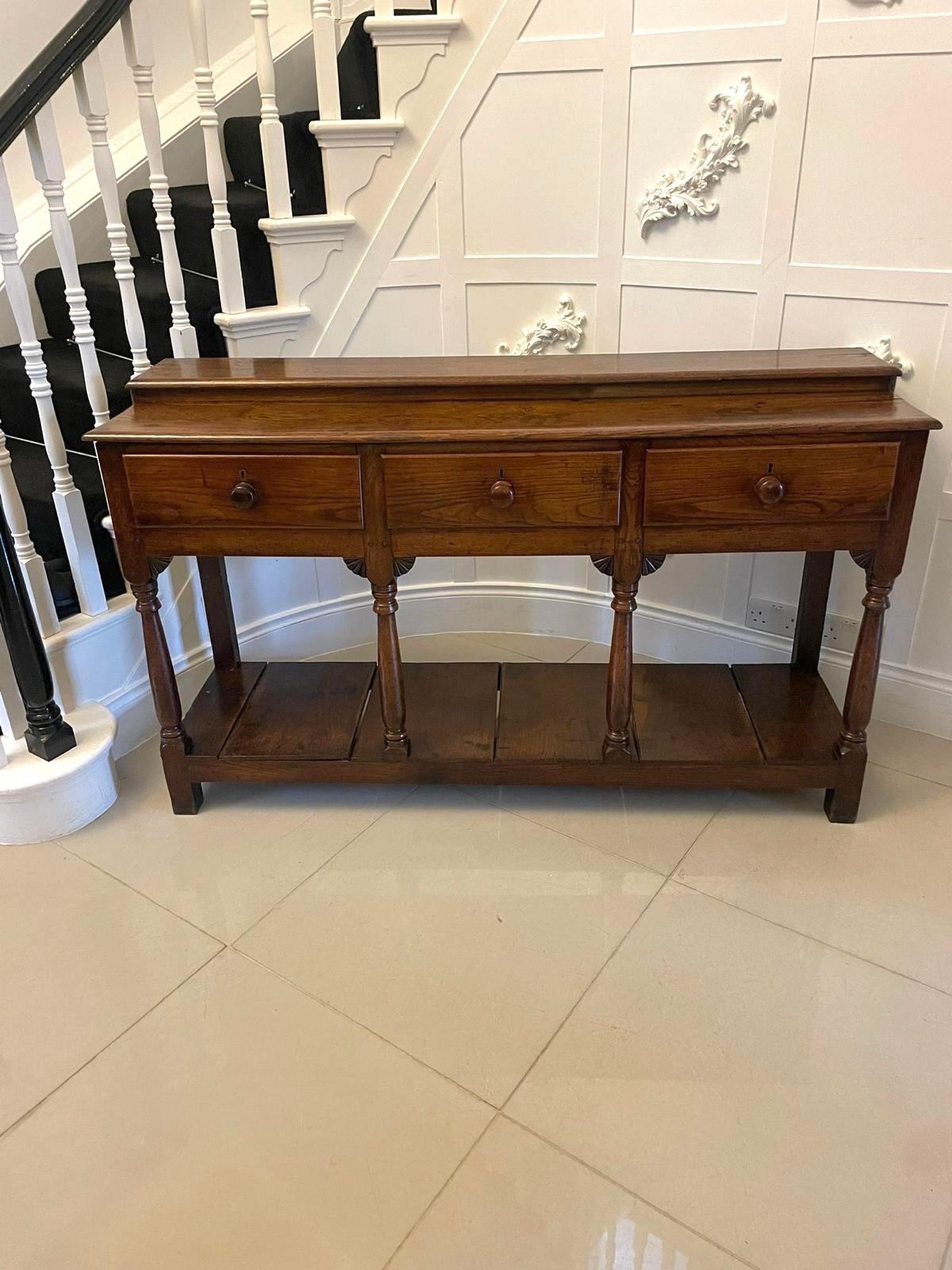 English Antique George III Quality Oak Dresser Base For Sale