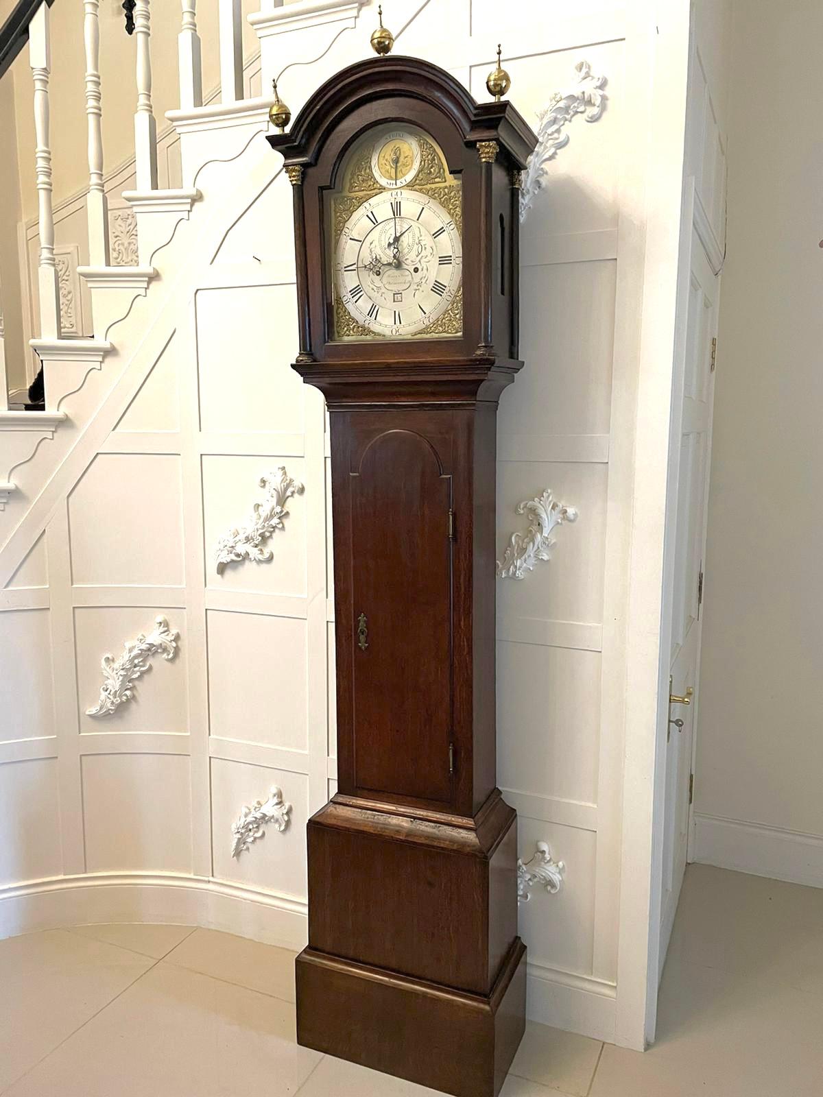 Mid-18th Century Antique George III Quality Oak Longcase Clock by Henry Frost Philmoorehill