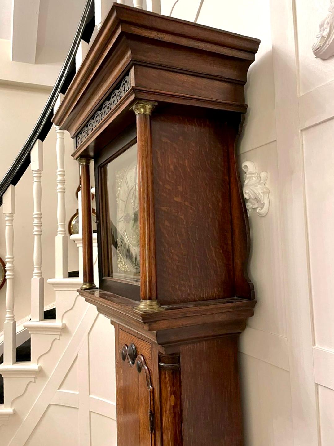 Antique George III Quality Oak Longcase Clock by Jacob Lovelace, Exeter 8