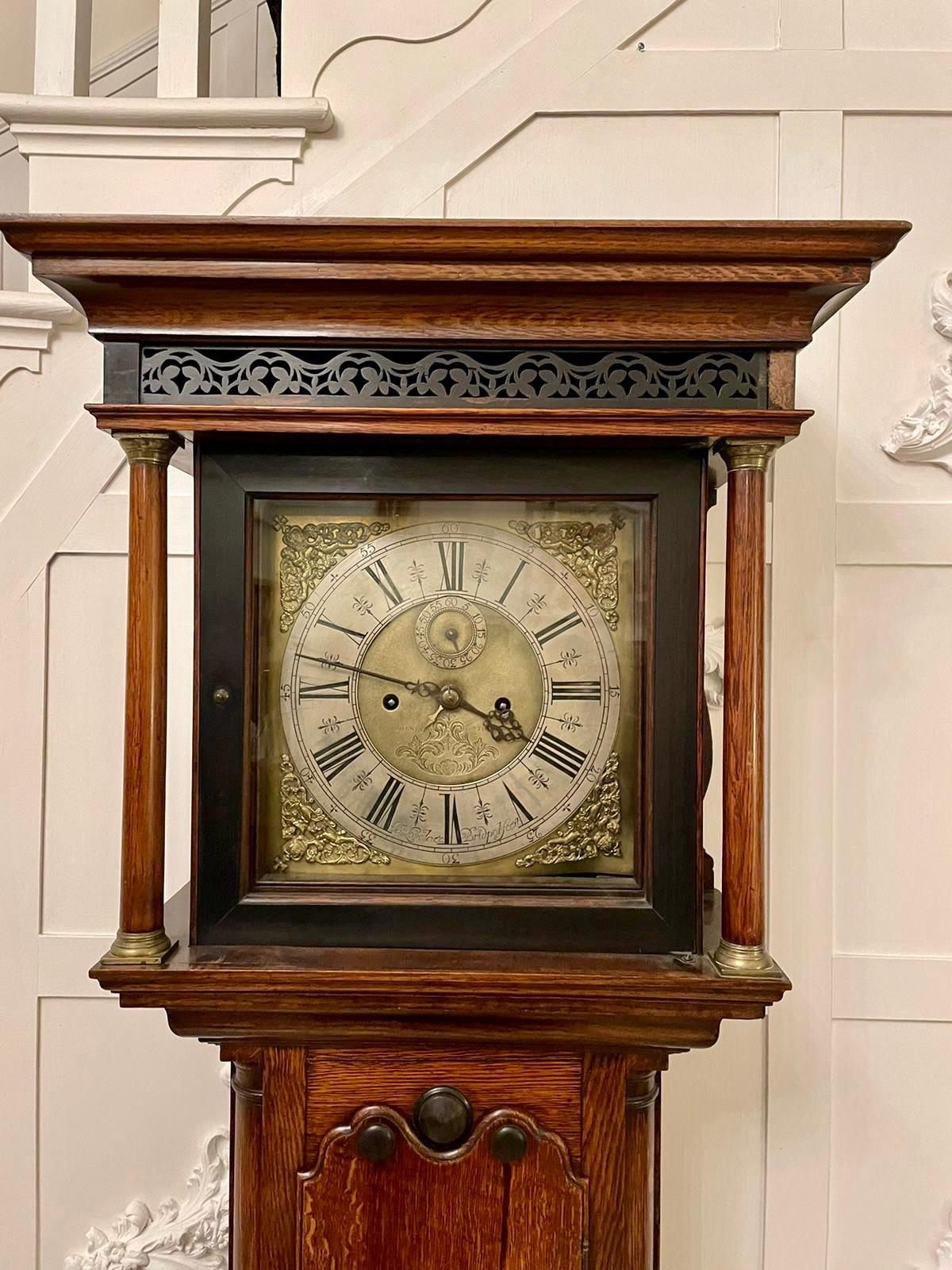 Antique George III Quality Oak Longcase Clock by Jacob Lovelace, Exeter 9