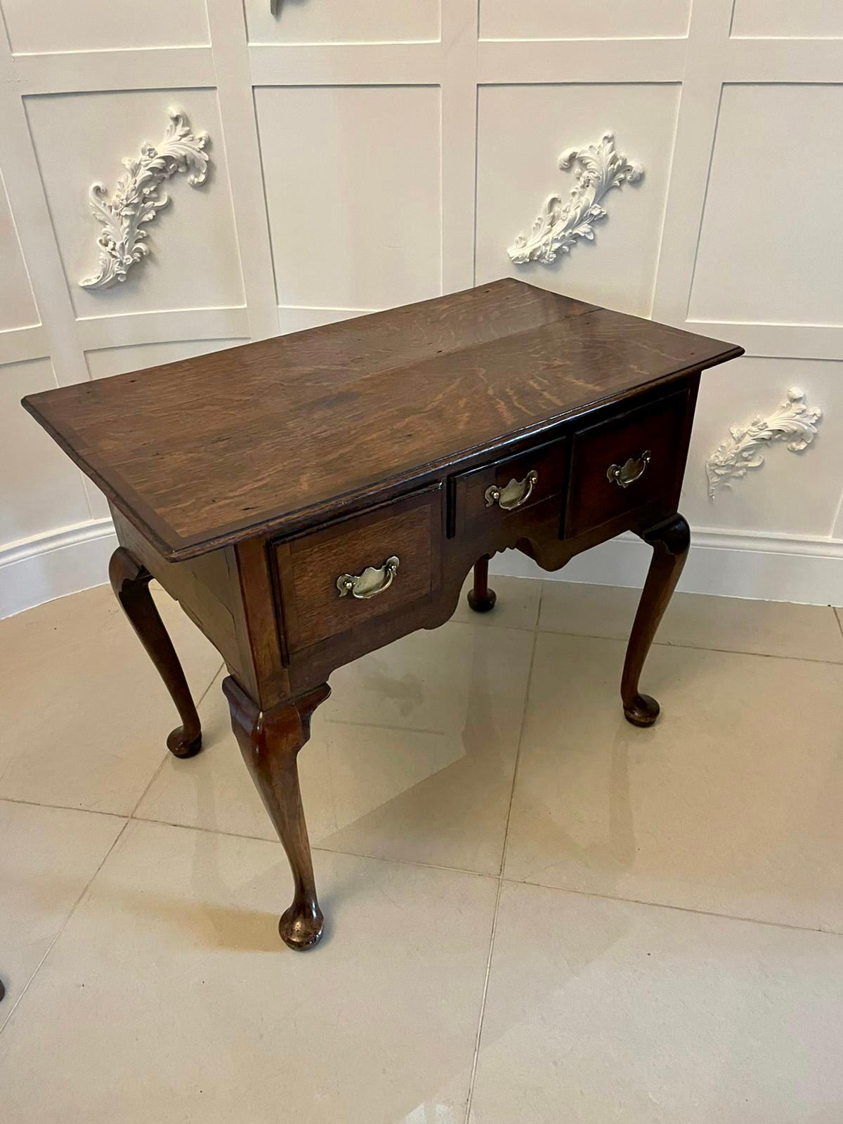 Antique George III Quality Oak Lowboy For Sale 7