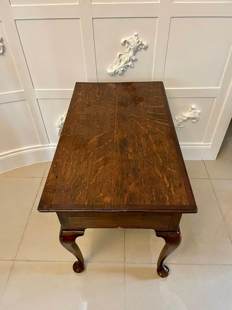 Antique George III Quality Oak Lowboy For Sale 1