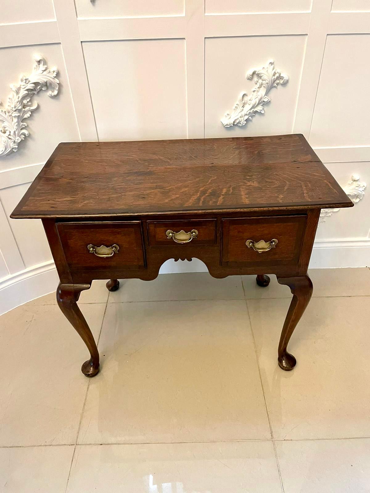 Antique George III Quality Oak Lowboy For Sale 3