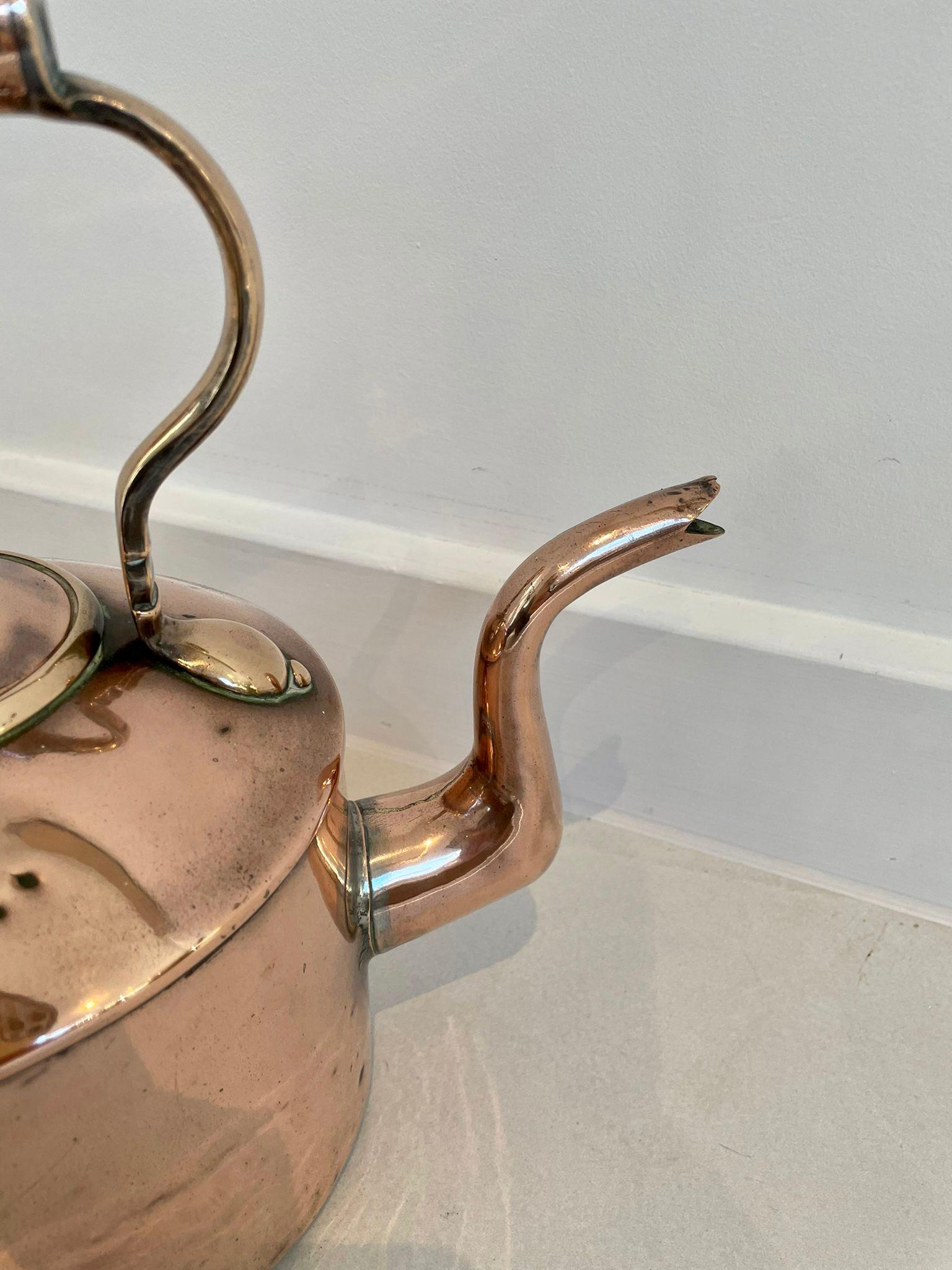 Antique George III Quality Oval Copper Kettle In Good Condition For Sale In Suffolk, GB