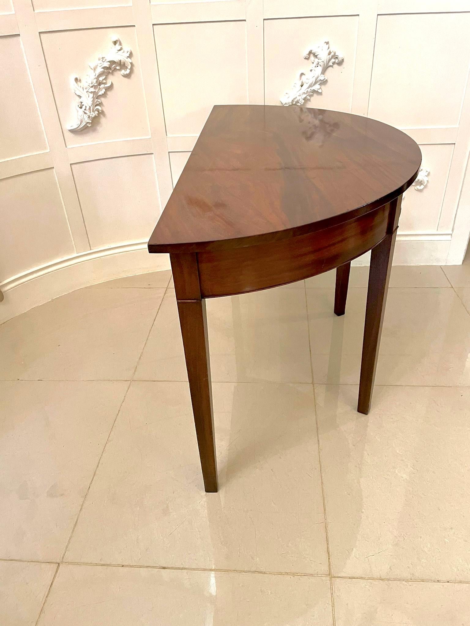 Other Antique George III Quality Pair of Mahogany Demi-Lune Console Tables