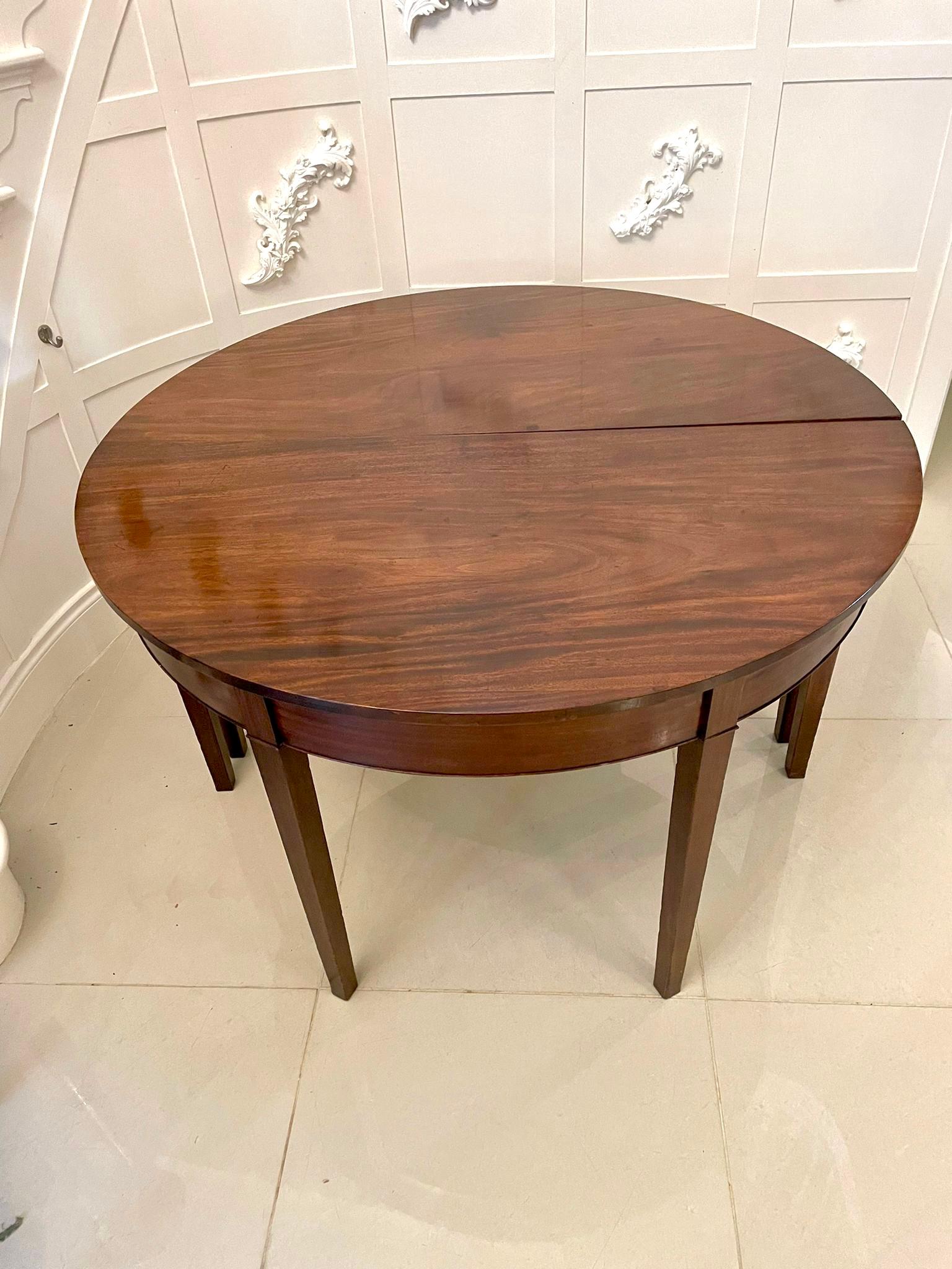 Antique George III Quality Pair of Mahogany Demi-Lune Console Tables 3