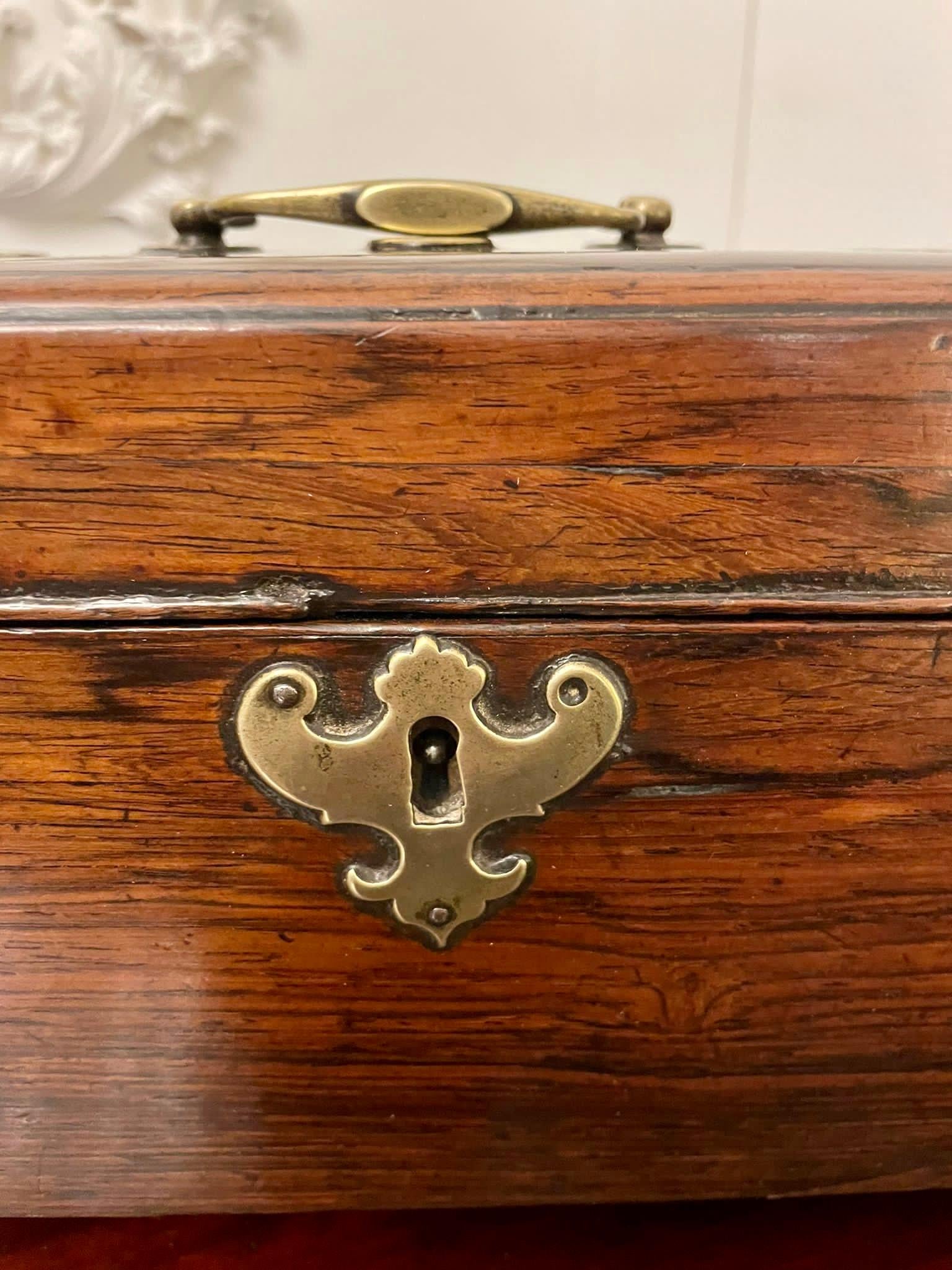 Antique George III Quality Rosewood and Brass Tea Caddy For Sale 6