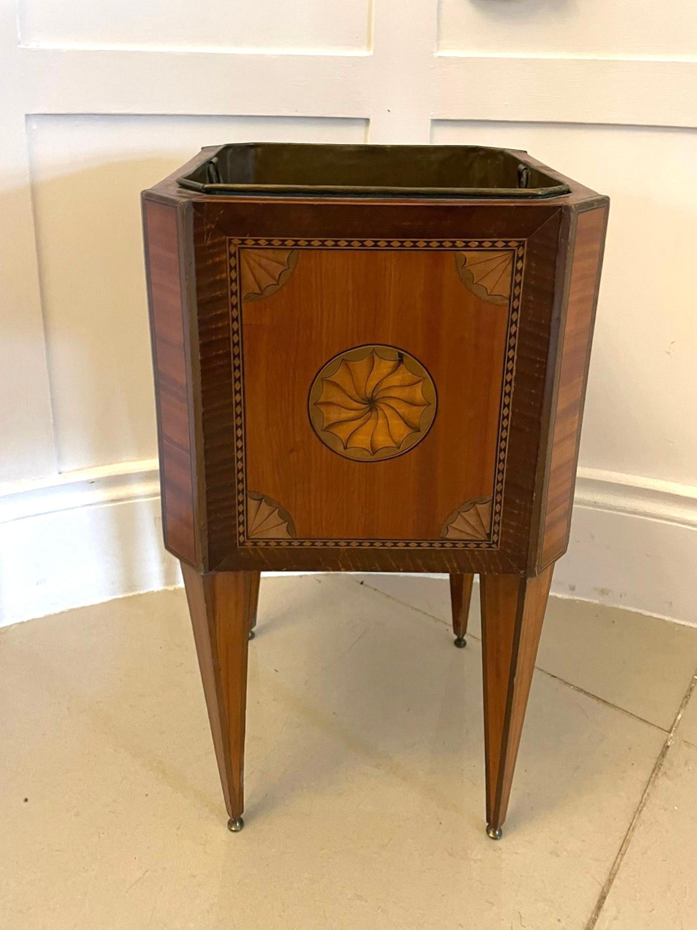 Antique George III Quality Satinwood Inlaid Freestanding Champagne/Wine Cooler For Sale 2