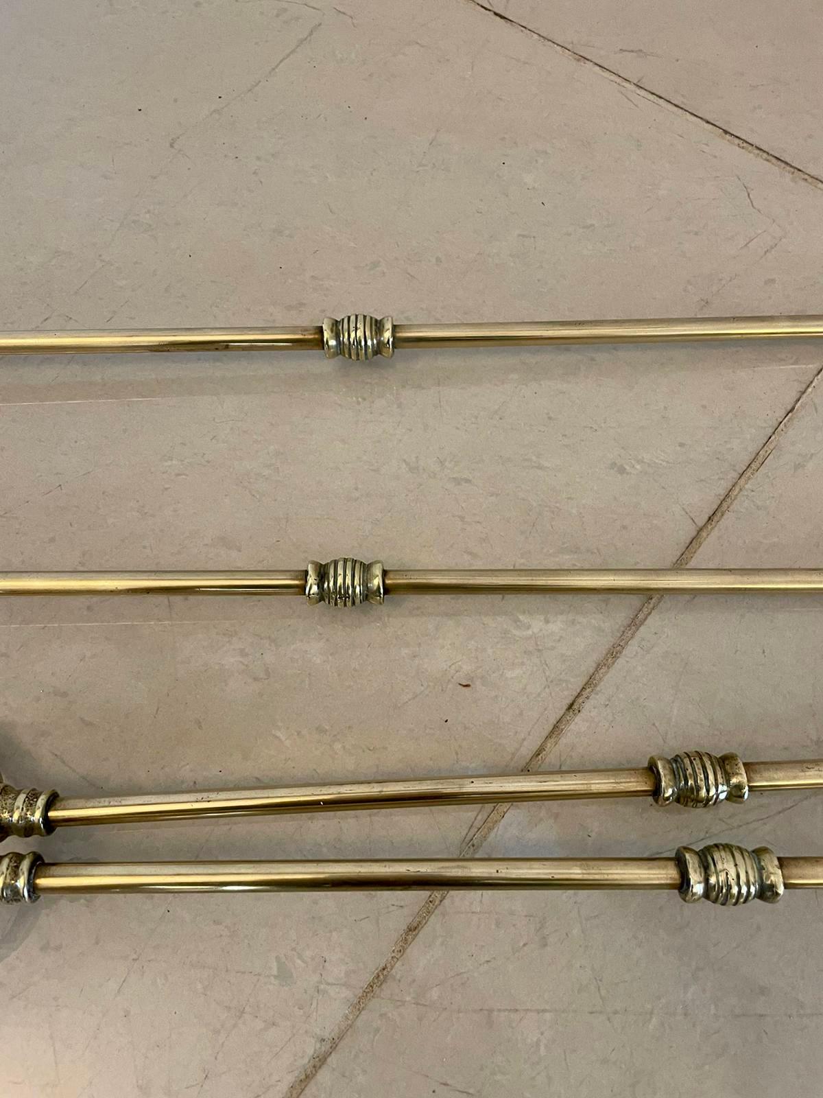Antique George III Quality Set of 3 Brass Fire Irons For Sale 1