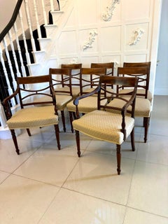 Antico set di otto sedie da pranzo Sheraton di qualità di Giorgio III