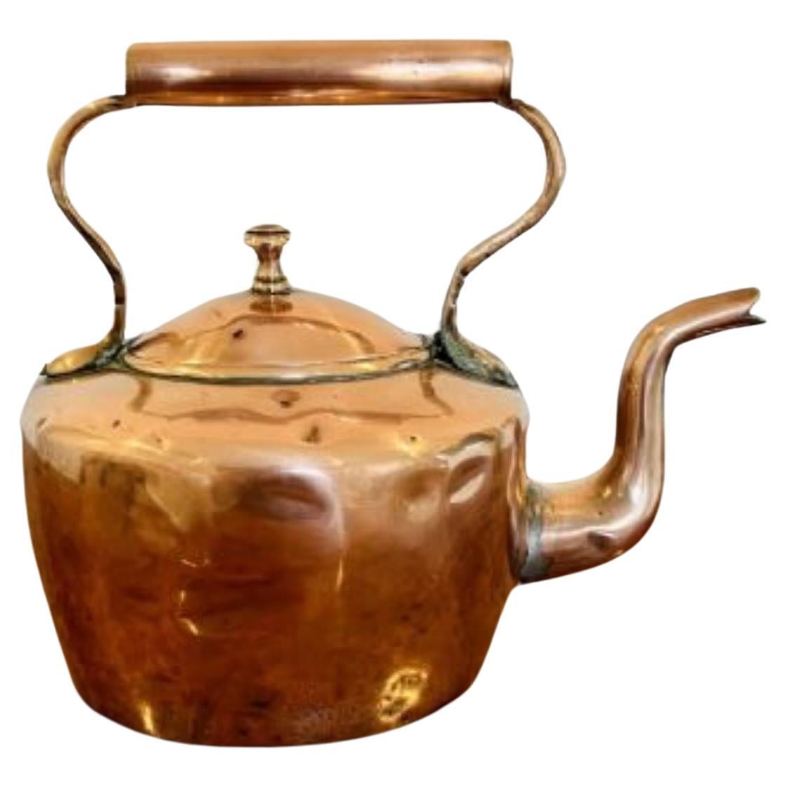 Antique George III Quality Small Copper Kettle For Sale