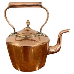 Antique George III quality small copper kettle