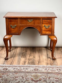 Antique George III Queen Anne Mahogany Lowboy c. Late 18th Century