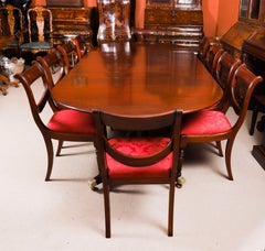 Antique George III Regency Dining Table 18th Century with 10 Dining Chairs