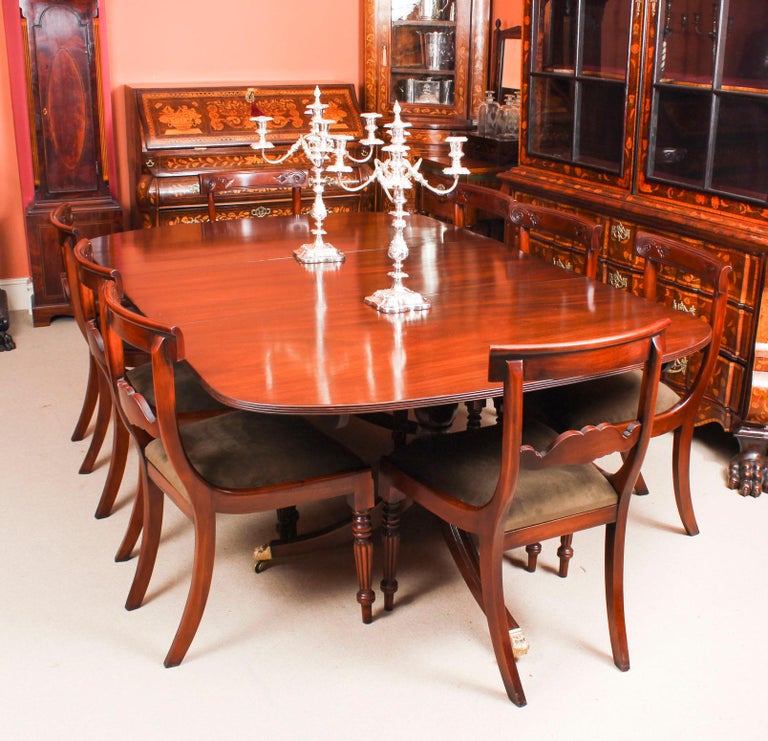 George Iii Regency Dining Table 19th Century With 8 Bespoke Dining