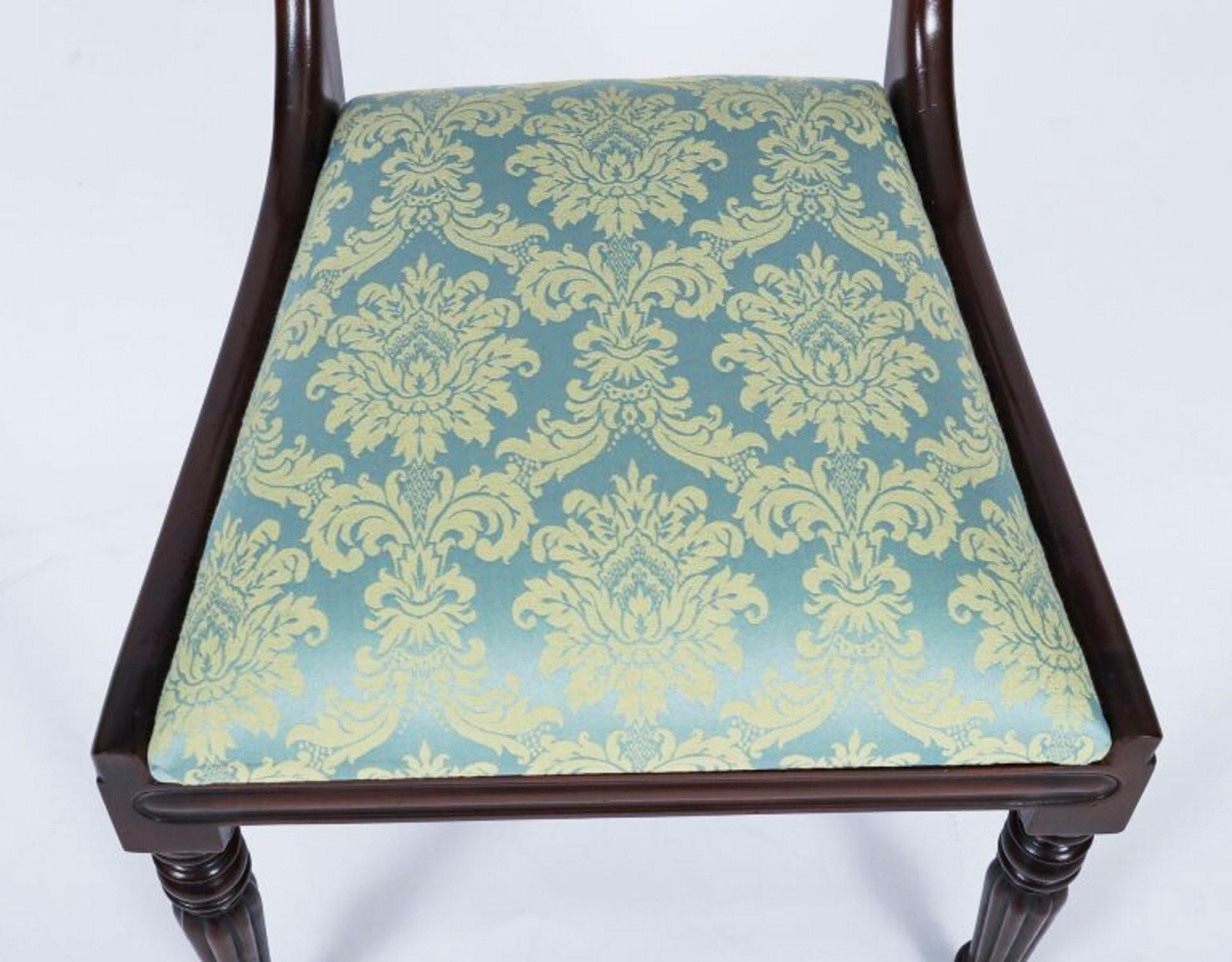 Antique George III Regency Dining Table Circa 1820 with 10 Barback Dining Chairs For Sale 12