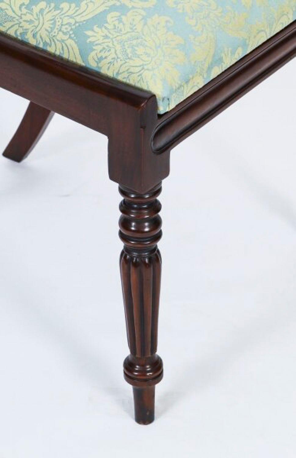 Antique George III Regency Dining Table Circa 1820 with 10 Barback Dining Chairs For Sale 13